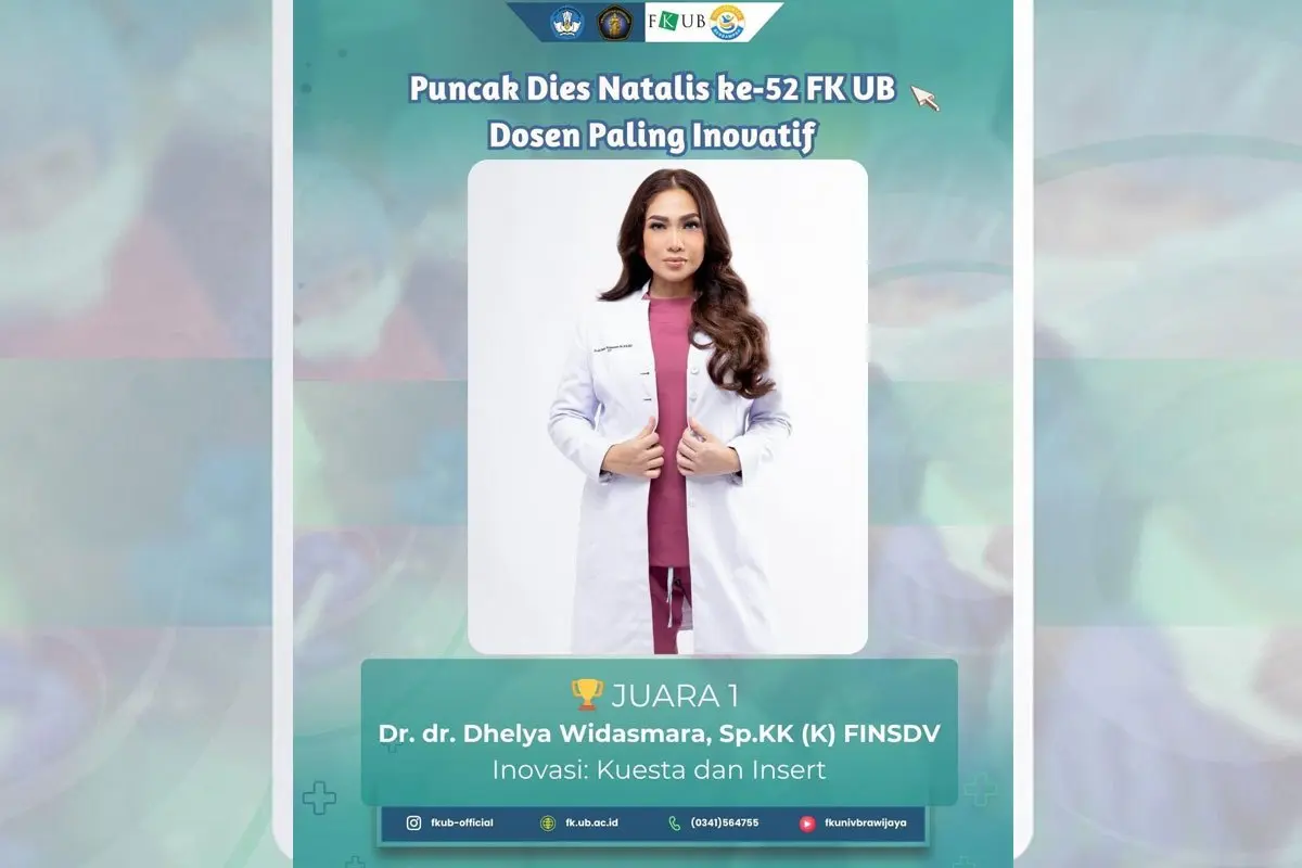 Aplikasi Kuesta dan Remindr Antar Dr. dr. Dhelya Widasmara, Sp.DVE, Subsp.DT, MMRS Raih Penghargaan Inovasi