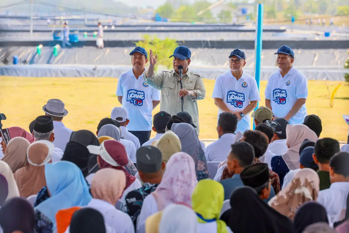 Presiden Prabowo Subianto Panen Udang