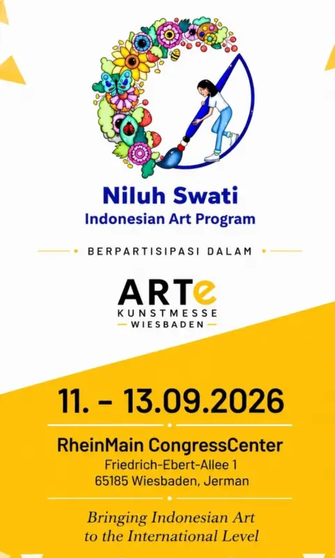 Flyer keikutsertaan NSIAP dalam ARTe Kunstmesse Wiesbaden 2026 di Jerman. (Istimewa)