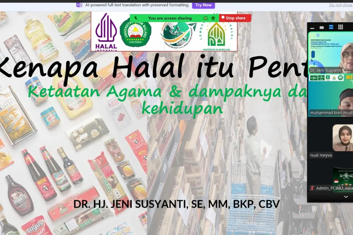 Branding LPH Unisma Melalui Webinar Edukasi Halal Bagi Diaspora Indonesia di Jepang