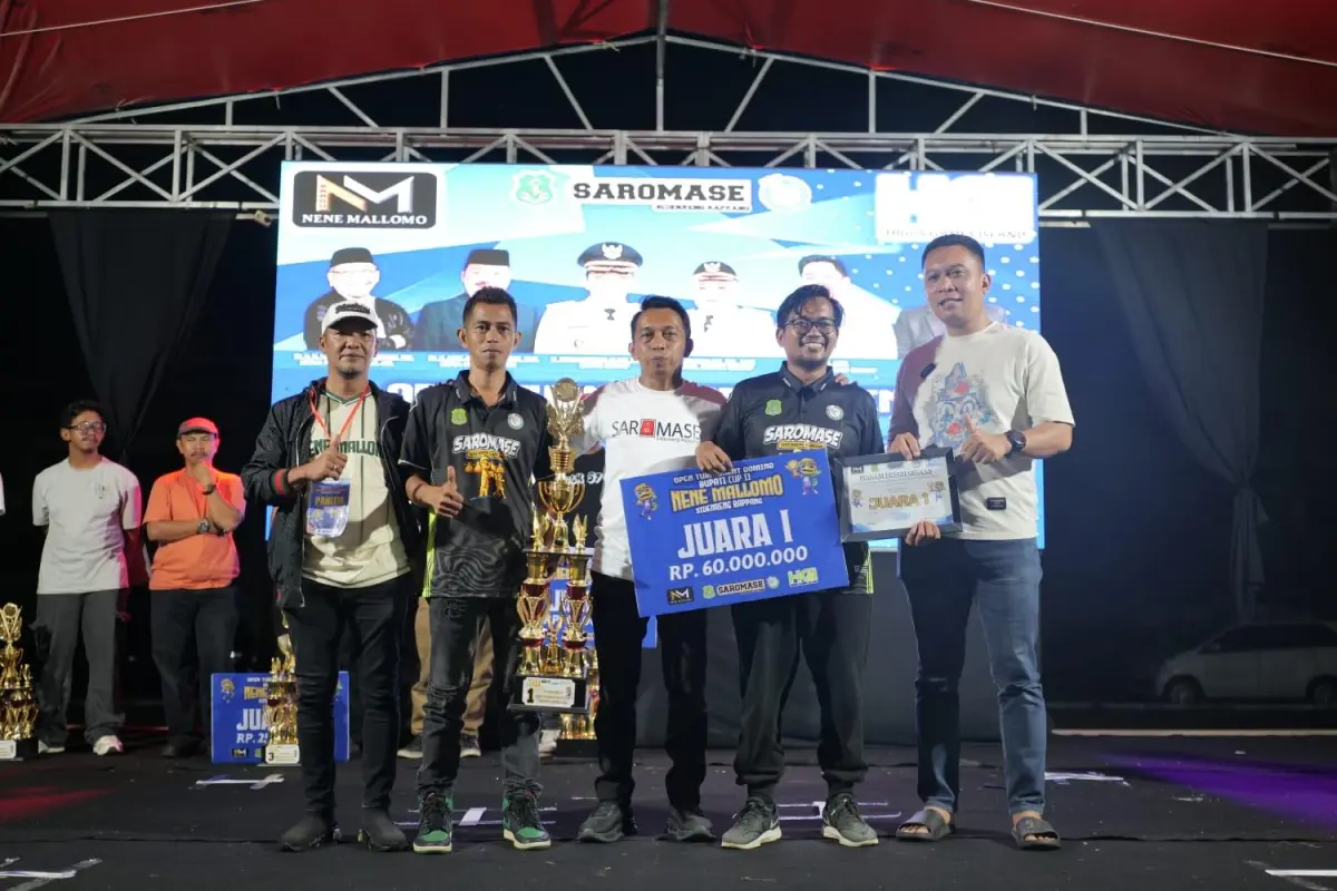 Pasangan Asal Sidrap Timur Sukses Juara Turnamen Domino Nene Mallomo Bupati Cup II 2026 Sidrap, Kantongi Hadiah Rp60 Juta!