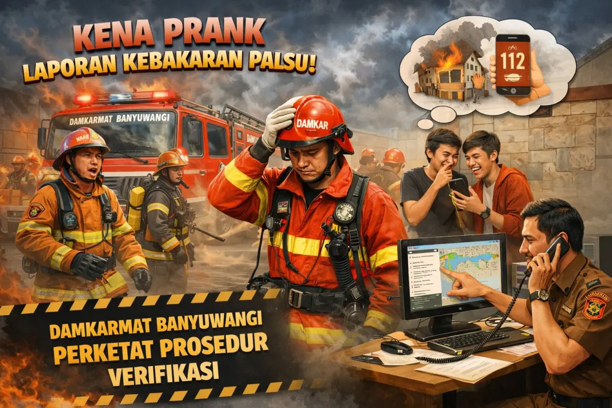 Kena Prank Laporan Kebakaran Palsu, Damkarmat Banyuwangi Perketat Prosedur Verifikasi