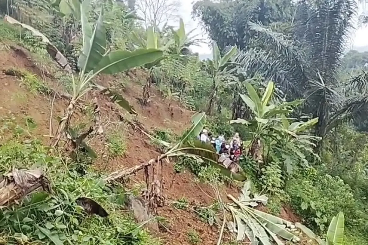 Longsor di Batulawang Cianjur, Seret Dua Makam dan Empat Keluarga Mengungsi