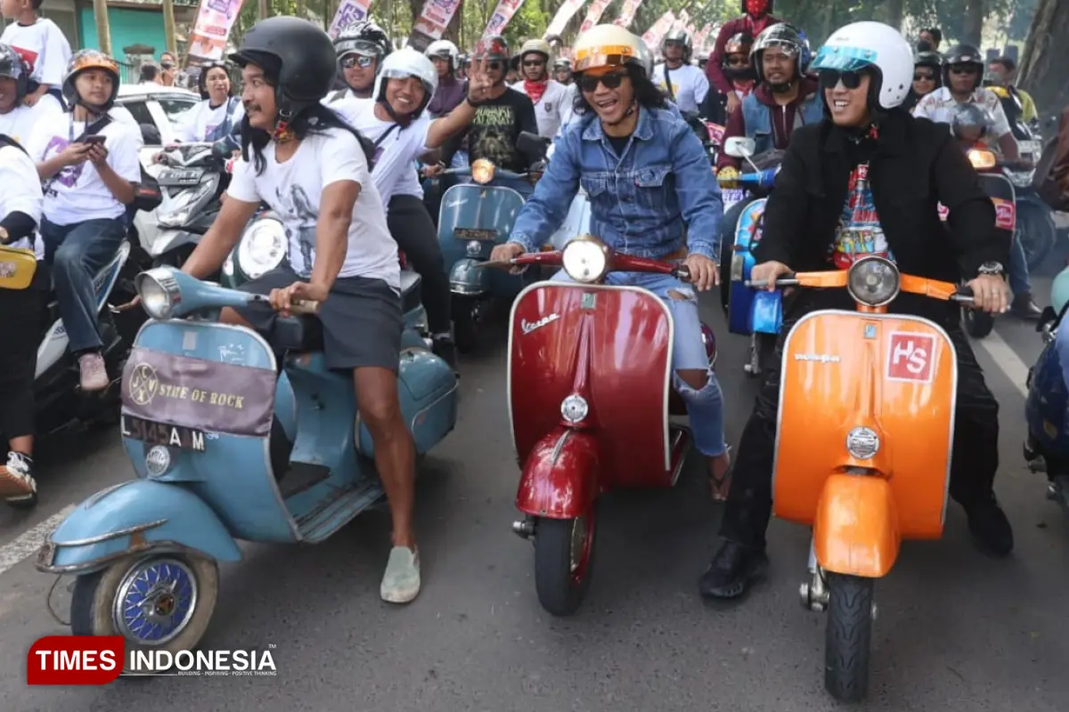 Sunmori Road to Hey Slank: Ribuan Riders Kawal Kaka Keliling Malang, Konser Malam Ini di Rampal