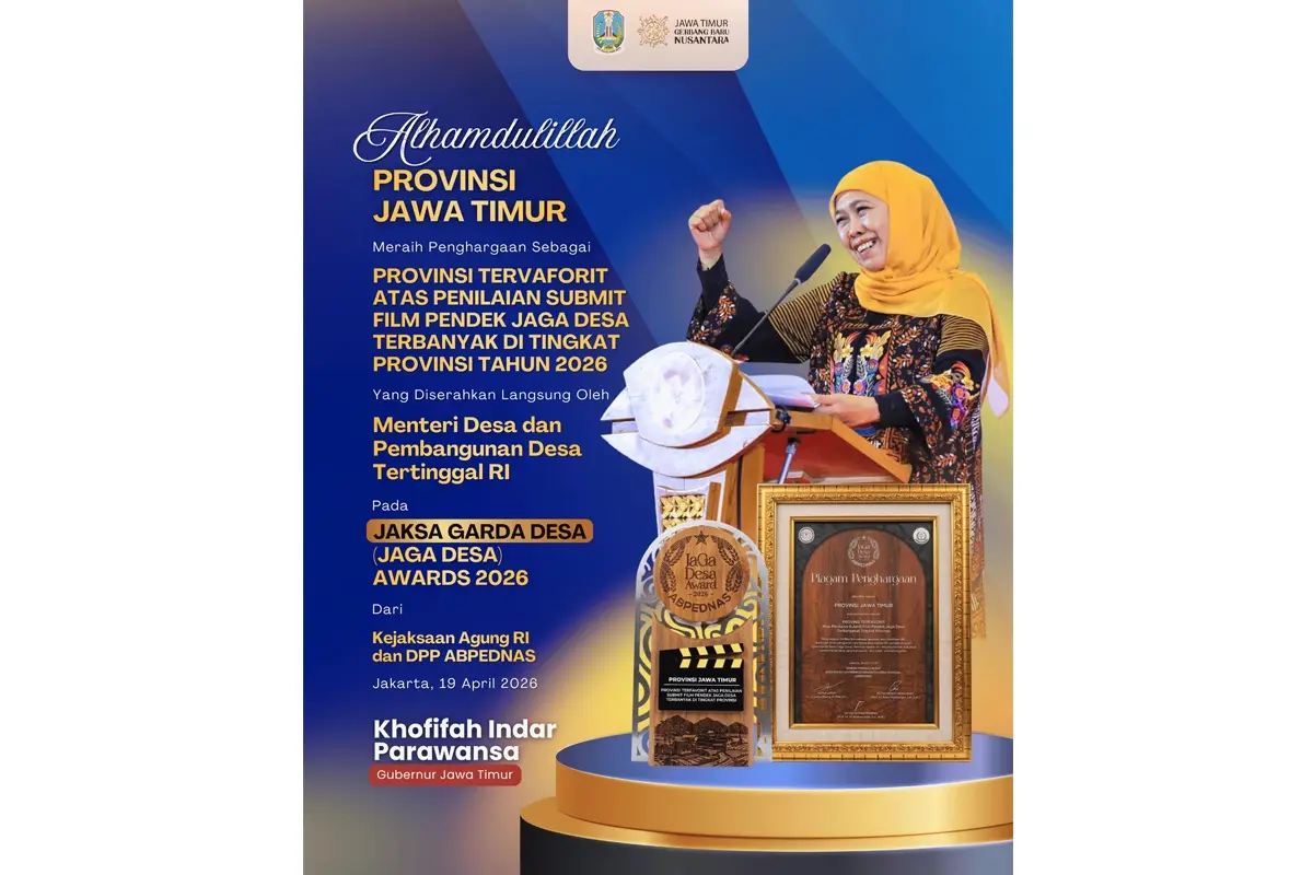 Jatim Raih Penghargaan Provinsi Terfavorit di Ajang Jaksa Garda Desa Award 2026