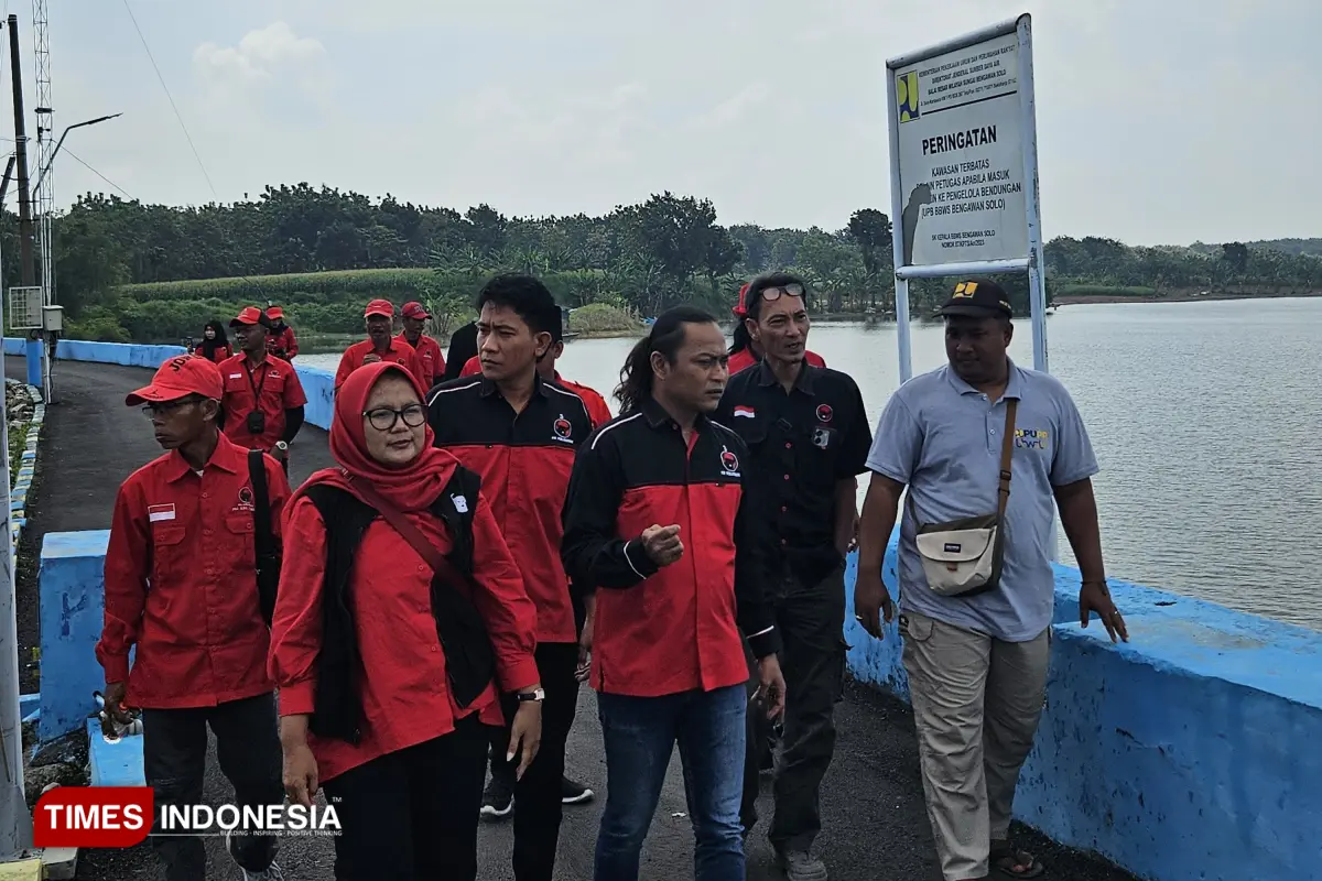 Di Tengah Ancaman El Nino, Fraksi PDI Perjuangan DPRD Lamongan Tinjau Waduk Prijetan