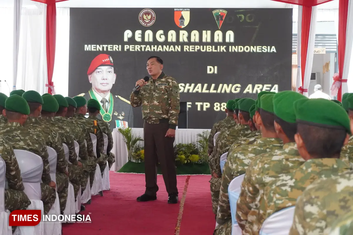 Tinjau Kesiapan Yonif TP 887/KJM, Menhan RI: Prajurit Juga Jadi Motor Pembangunan di Daerah