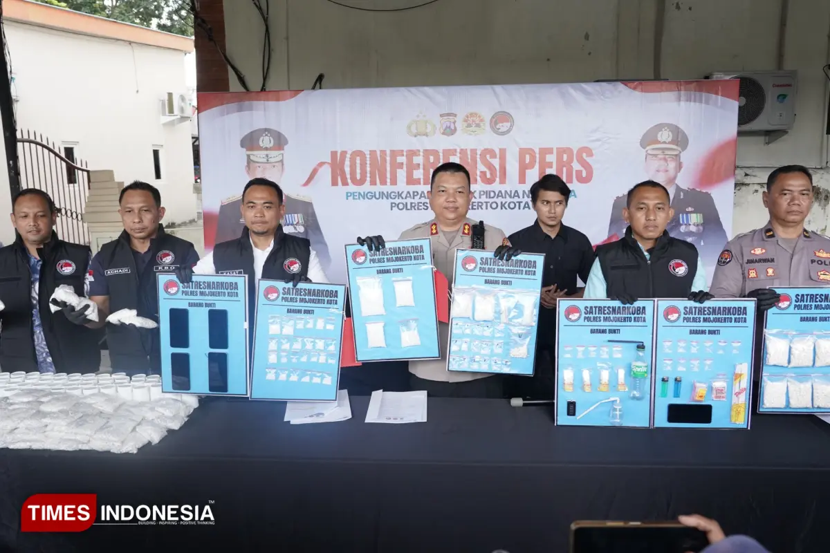 Polres Mojokerto Kota Ungkap 47 Kasus Narkoba, Barang Bukti Senilai Rp1,1 Miliar Disita