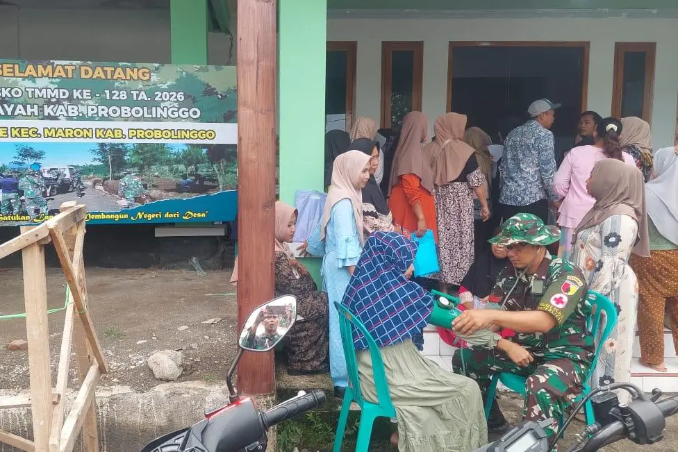 TMMD 128 Probolinggo Gelar Cek Tensi Gratis, Deteksi Dini Hipertensi Warga Brabe