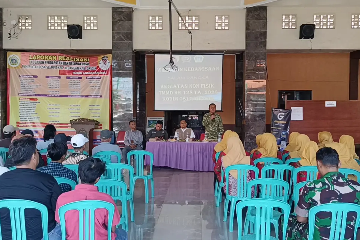TMMD 128 Gresik Perkuat Wawasan Bela Negara Warga Desa Slempit