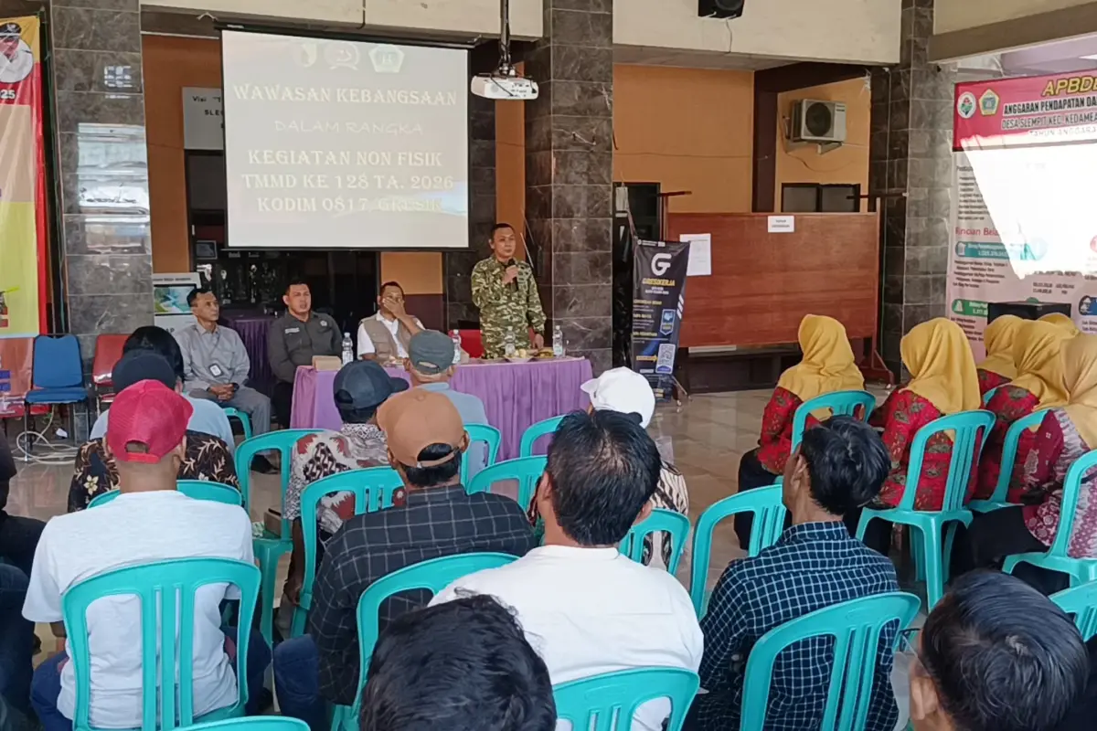 TMMD 128 Gresik Bangun Karakter Desa Slempit lewat Sosialisasi Bela Negara