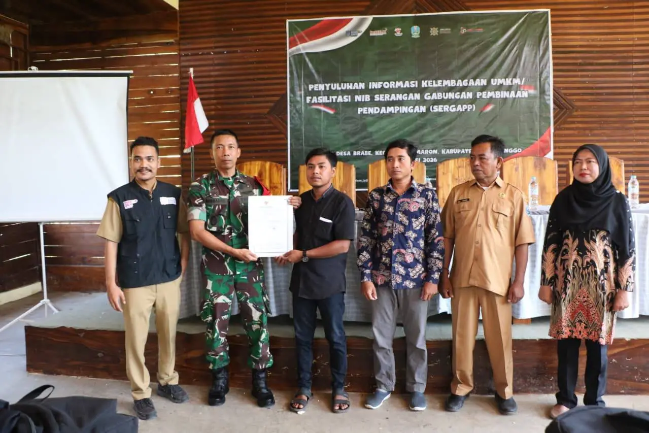 TMMD 128 Probolinggo Gelar Penyuluhan Perizinan UMKM dan Koperasi di Desa Brabe