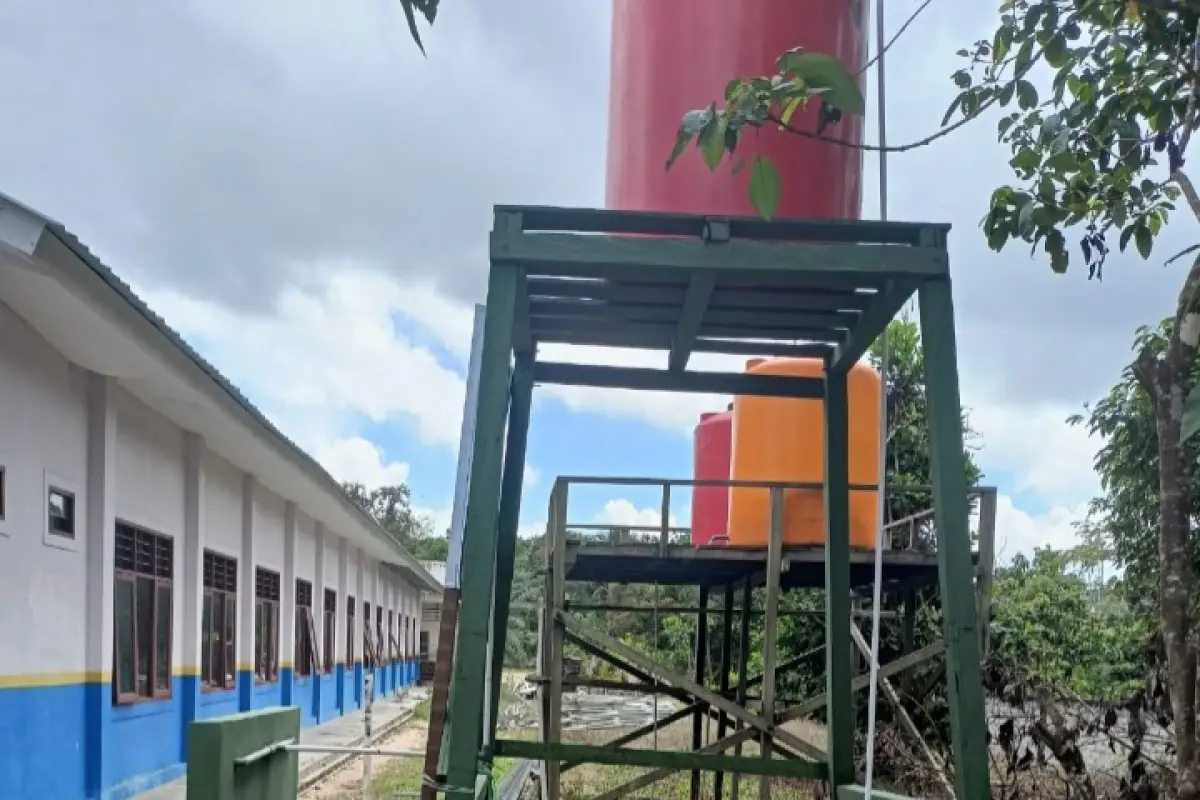 TMMD Kodim Bontang di Desa Kutai Lama Rampungkan Sumur Bor untuk SMKN 1 Anggana