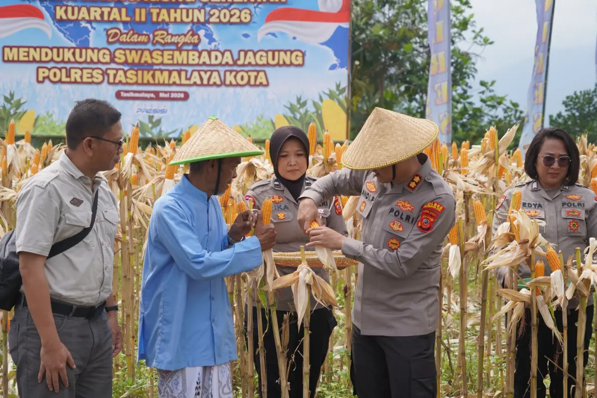 Dorong Ketahanan Pangan Nasional, Polres Tasikmalaya Kota Gelar Panen Raya Jagung Serentak