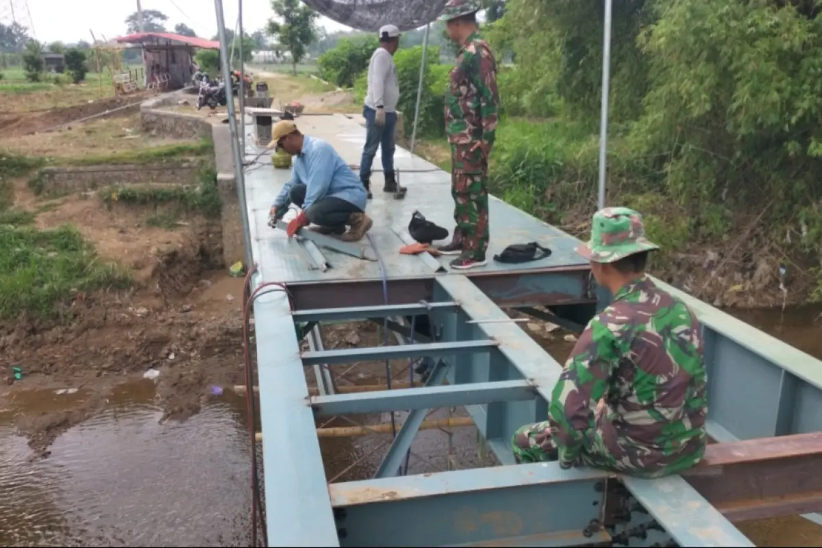 Tiga Jembatan Perintis Garuda Selesai 100 Persen, Kodim Ponorogo Kebut Proyek Tersisa