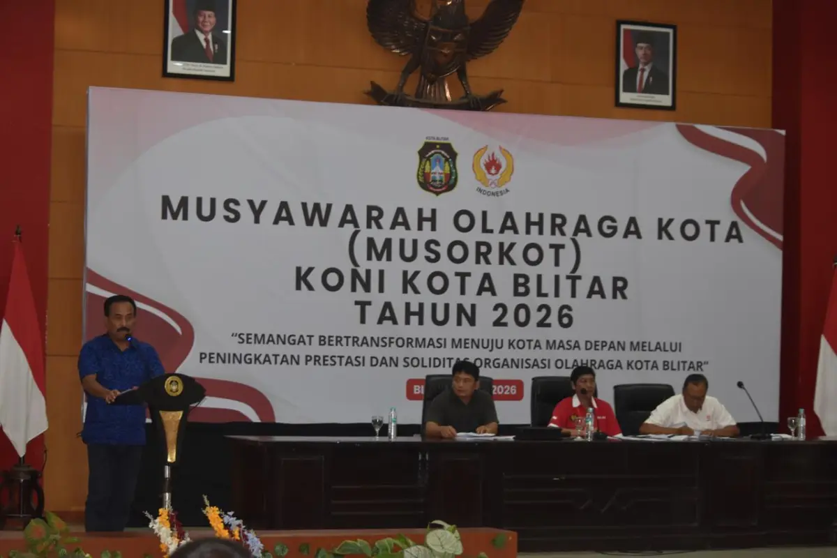 Samanhudi Anwar Terpilih sebagai Ketua KONI Kota Blitar 2026 dalam Musorkot di Kusuma Wicitra