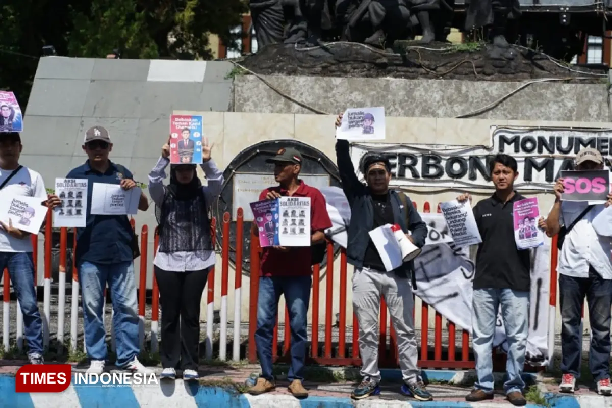 Jurnalis di Bondowoso Lakukan Aksi Solidaritas untuk Tiga Jurnalis yang Disandera Israel