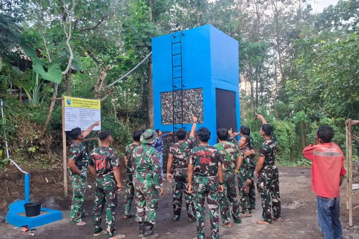 TMMD 128 Probolinggo Rampungkan Tandon Air Bersih, Warga Desa Brabe Segera Nikmati SPAM