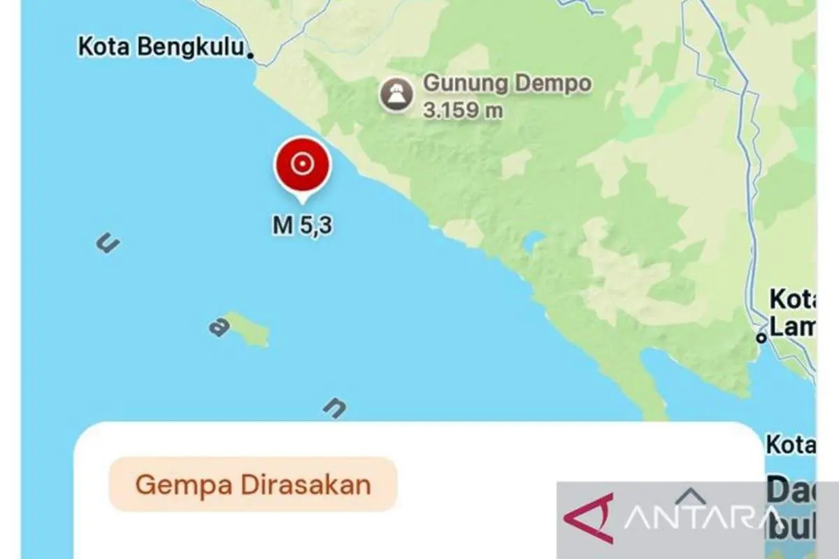 Gempa 5,3 Magnitudo Guncang Bengkulu Selatan, Warga Berhamburan Keluar Rumah