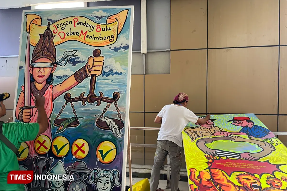 Puluhan Seniman Adu Kritik dan Aspirasi di Lomba Mural Polresta Malang Kota