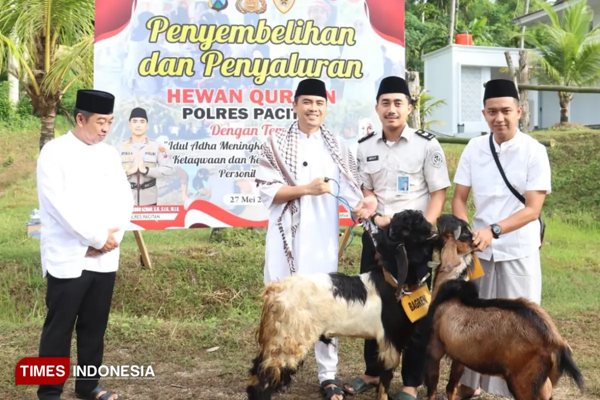 Polres Pacitan Salurkan 3 Sapi dan 30 Kambing Kurban di Idul Adha 1447 H