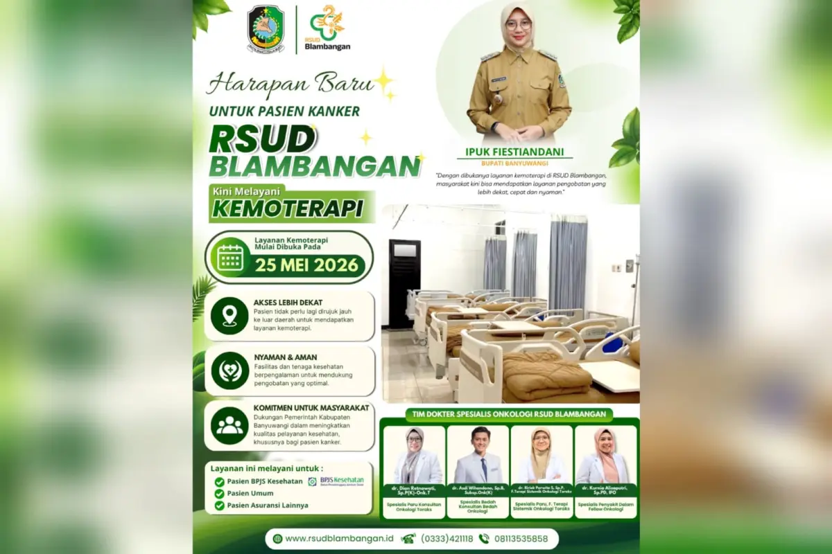 Kabar Baik! Kini Warga Banyuwangi Bisa Kemoterapi di RSUD Blambangan