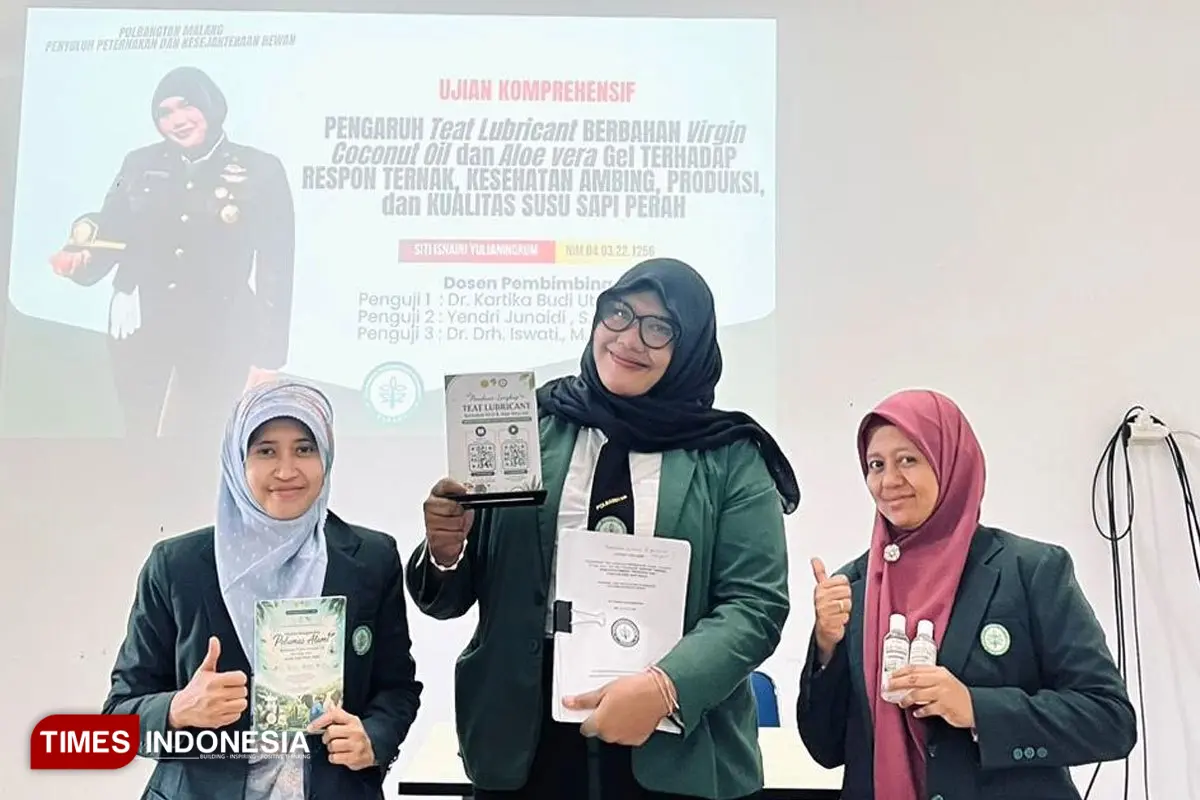 Dukung Swasembada Susu Nasional, Mahasiswi Polbangtan Malang Teliti Pemanfaatan VCO dan Aloe Vera untuk Pemerahan Sapi Perah Rakyat