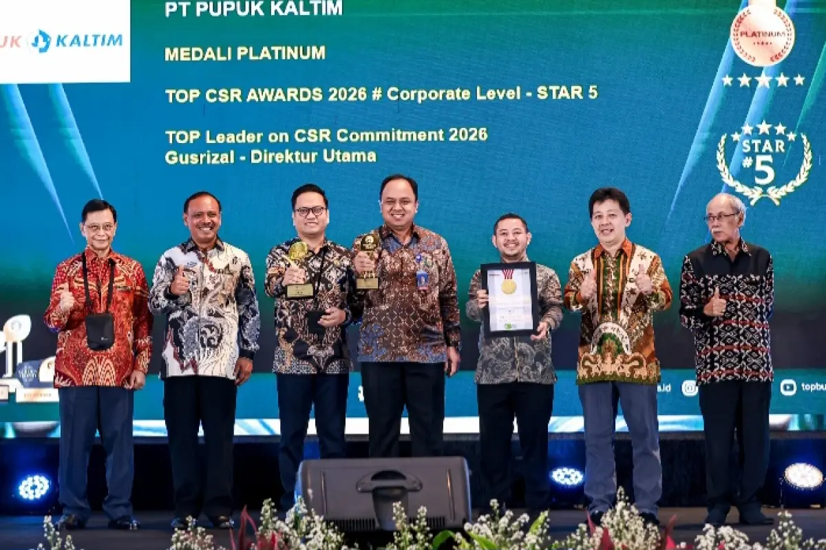 Raih Tiga Penghargaan, Pupuk Kaltim Pertahankan Predikat Tertinggi TOP CSR Awards 2026
