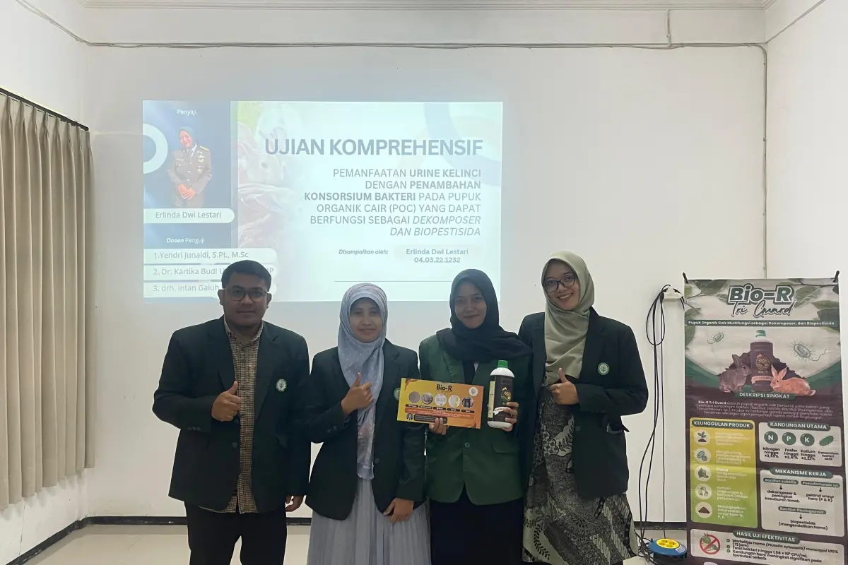Mahasiswi Polbangtan Malang Ubah Limbah Urine Kelinci Jadi Pupuk Organik Cair