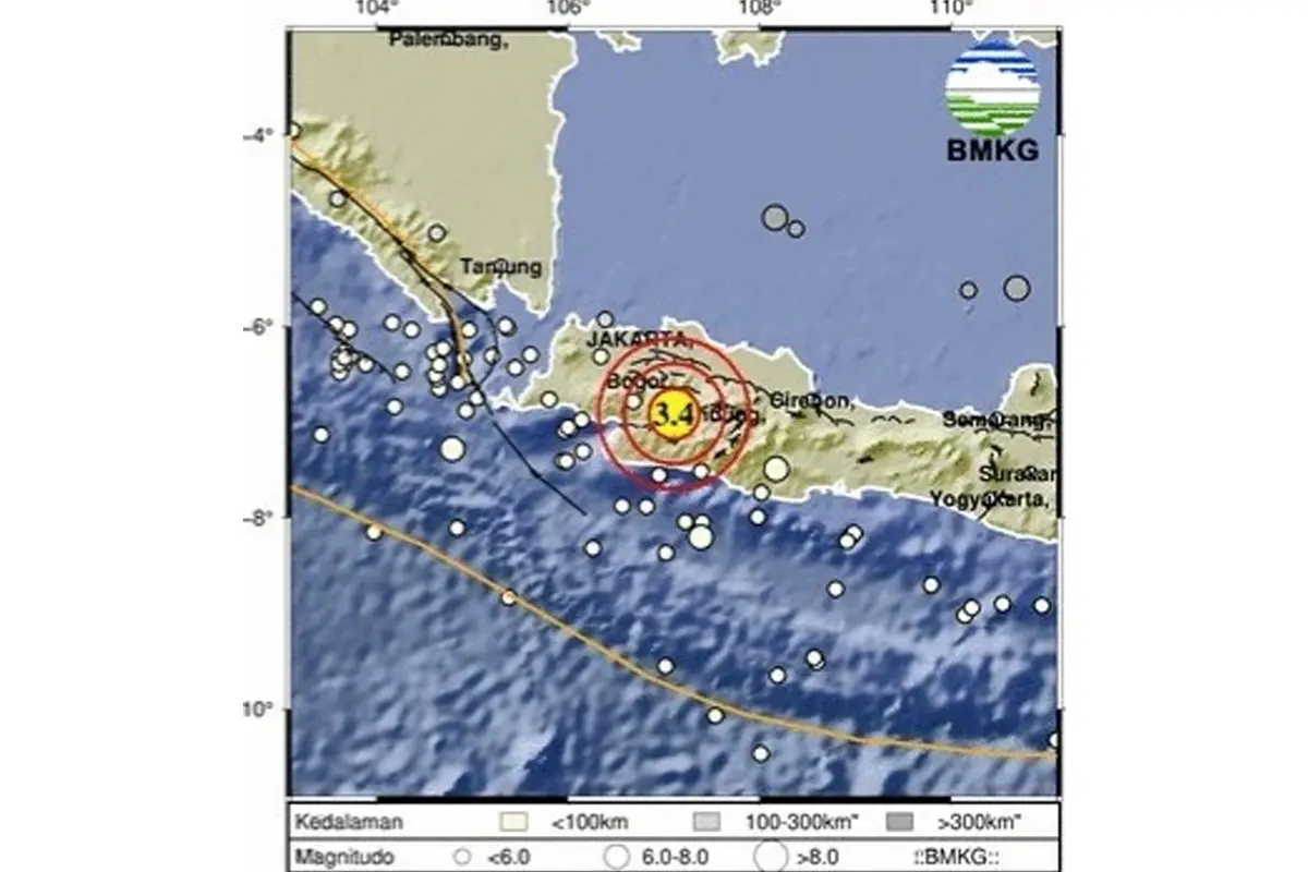 Gempa Darat Dangkal Magnitudo 3,4 Guncang Cianjur