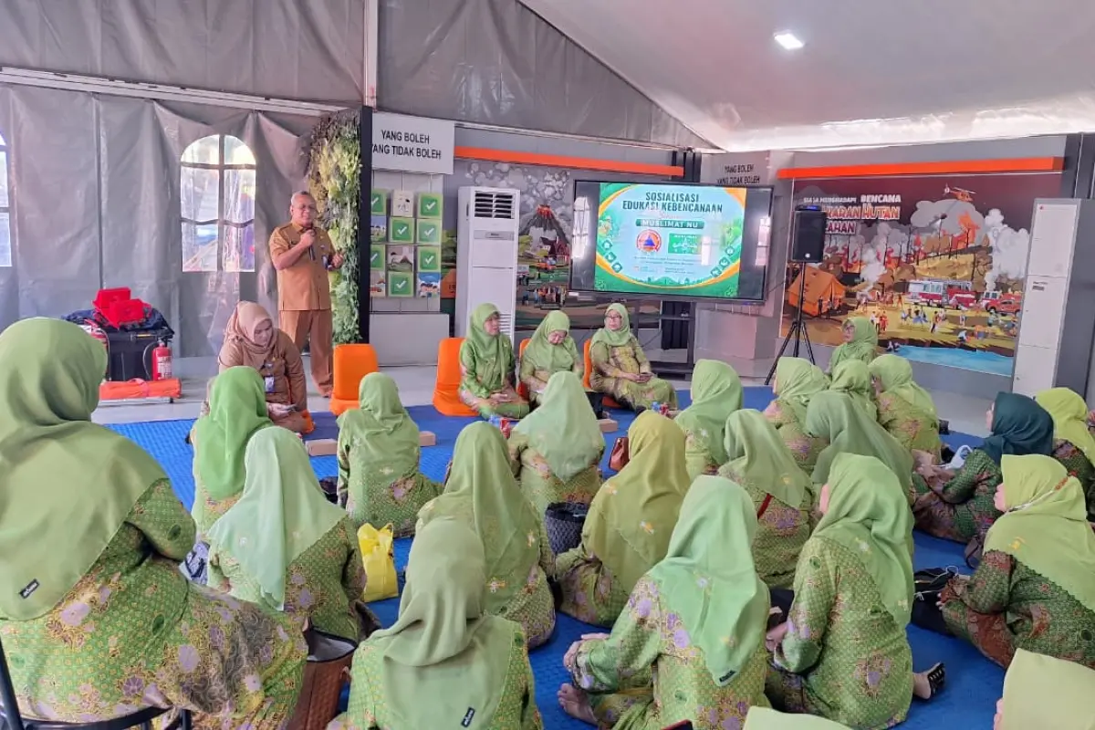 Belajar Kebencanaan, Muslimat NU Surabaya Kunjungi Taman Edukasi Bencana BPBD Jatim