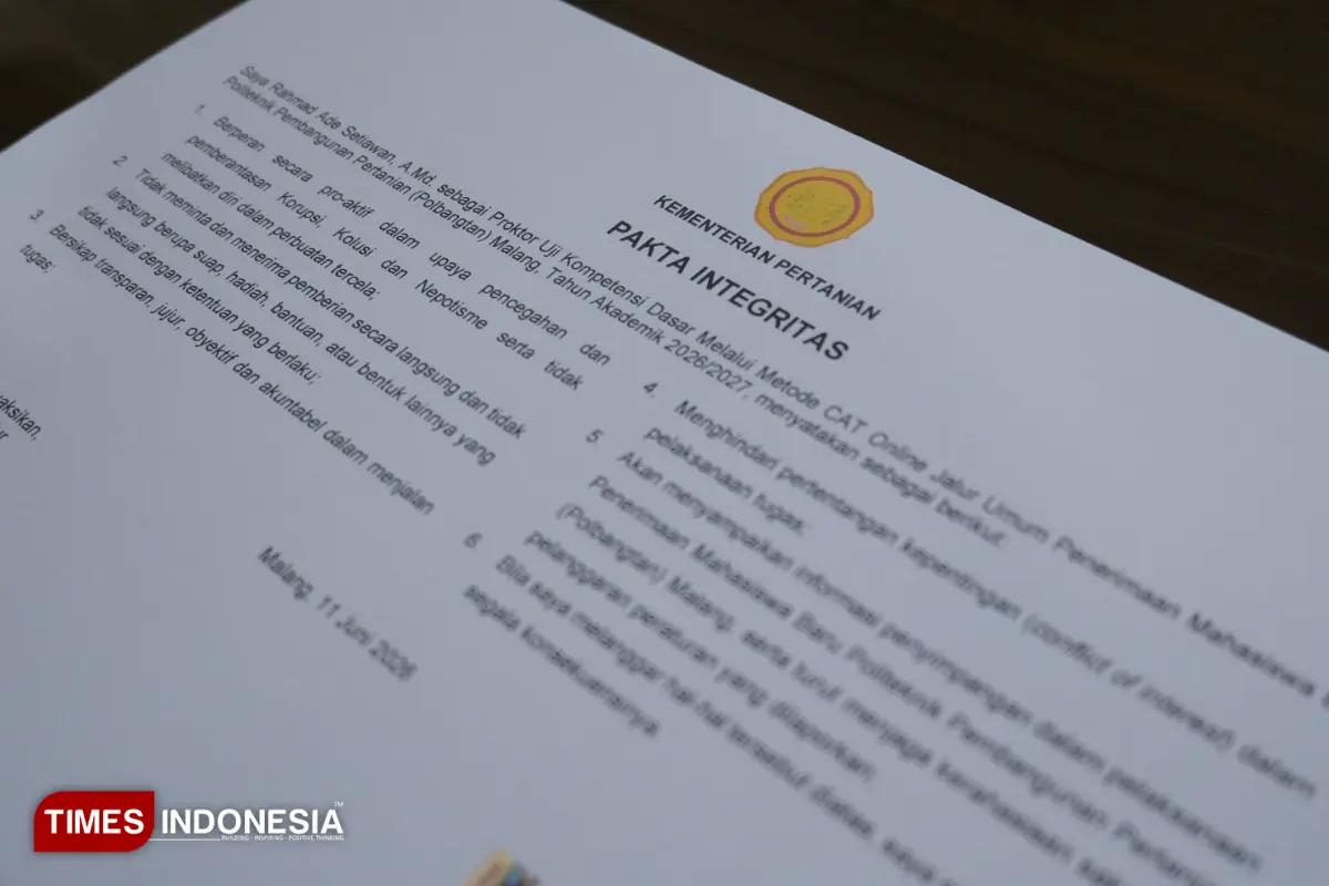 Perkuat Transparansi Seleksi Mahasiswa Baru, Panitia PMB Polbangtan Malang Teken Pakta Integritas