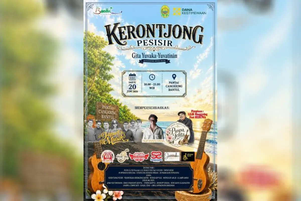Kerontjong Pesisir 2026 di Bantul Gaungkan Senandung Muda-Mudi di Pantai Cangkring