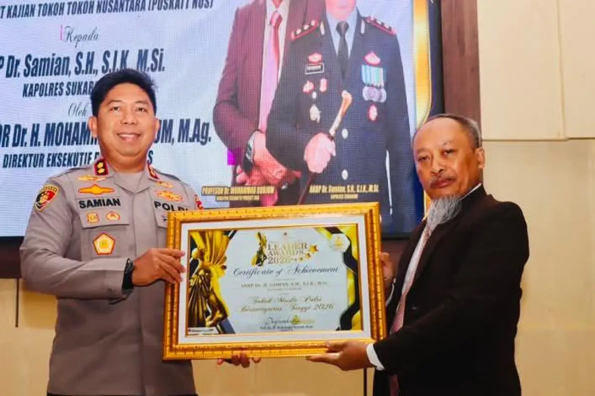 Pusat Kajian Tokoh Nusantara Beri Penghargaan kepada Kapolres Sukabumi sebagai Tokoh Polri Berintegritas