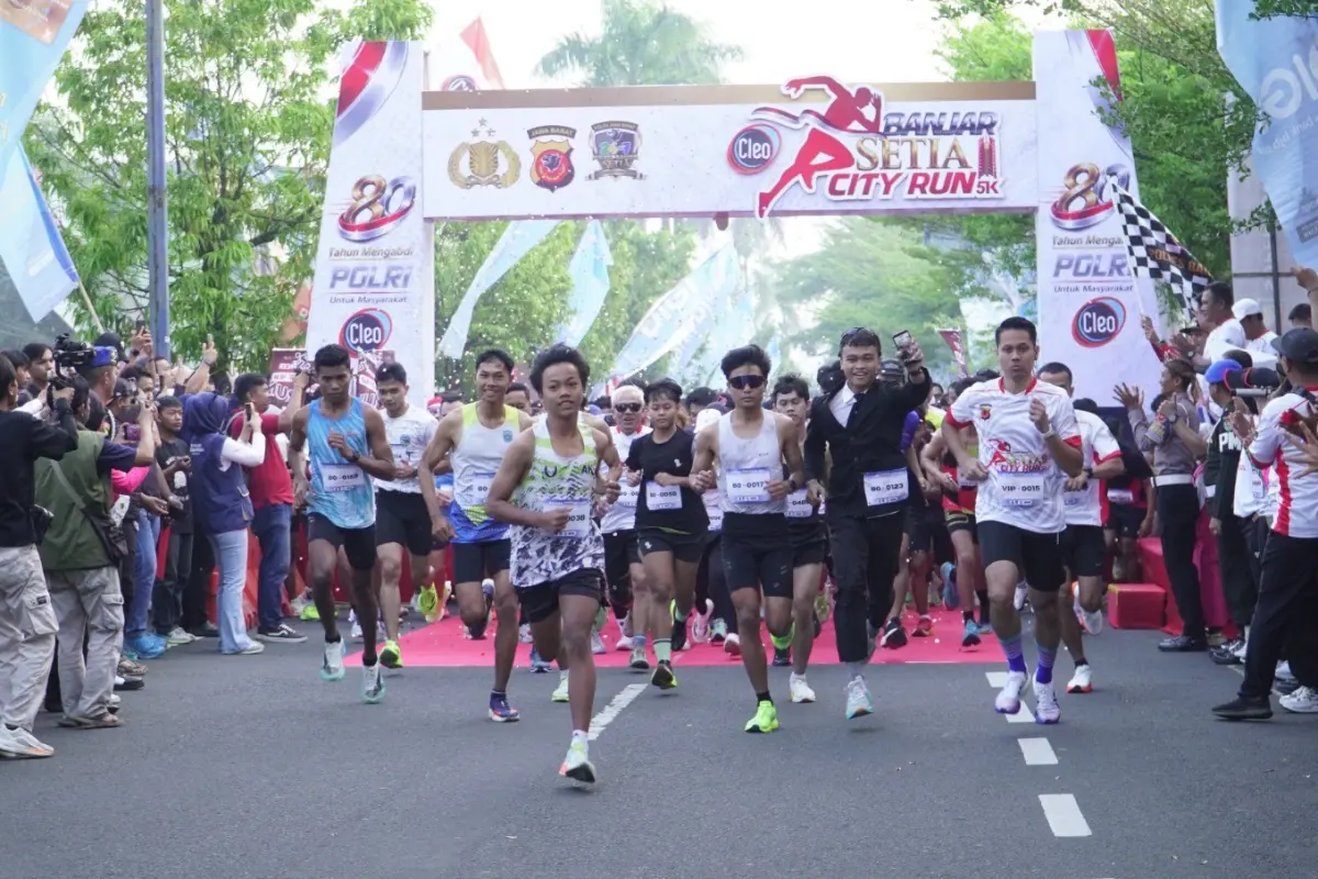 Meriah! Banjar Setia City Run 5K Polres Banjar Pikat Pelari hingga Garut dan Cilacap