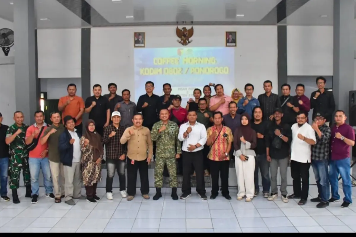 Coffee Moorning, Dandim Ponorogo Ajak Insan Pers Sukseskan Program Pembangunan Nasional