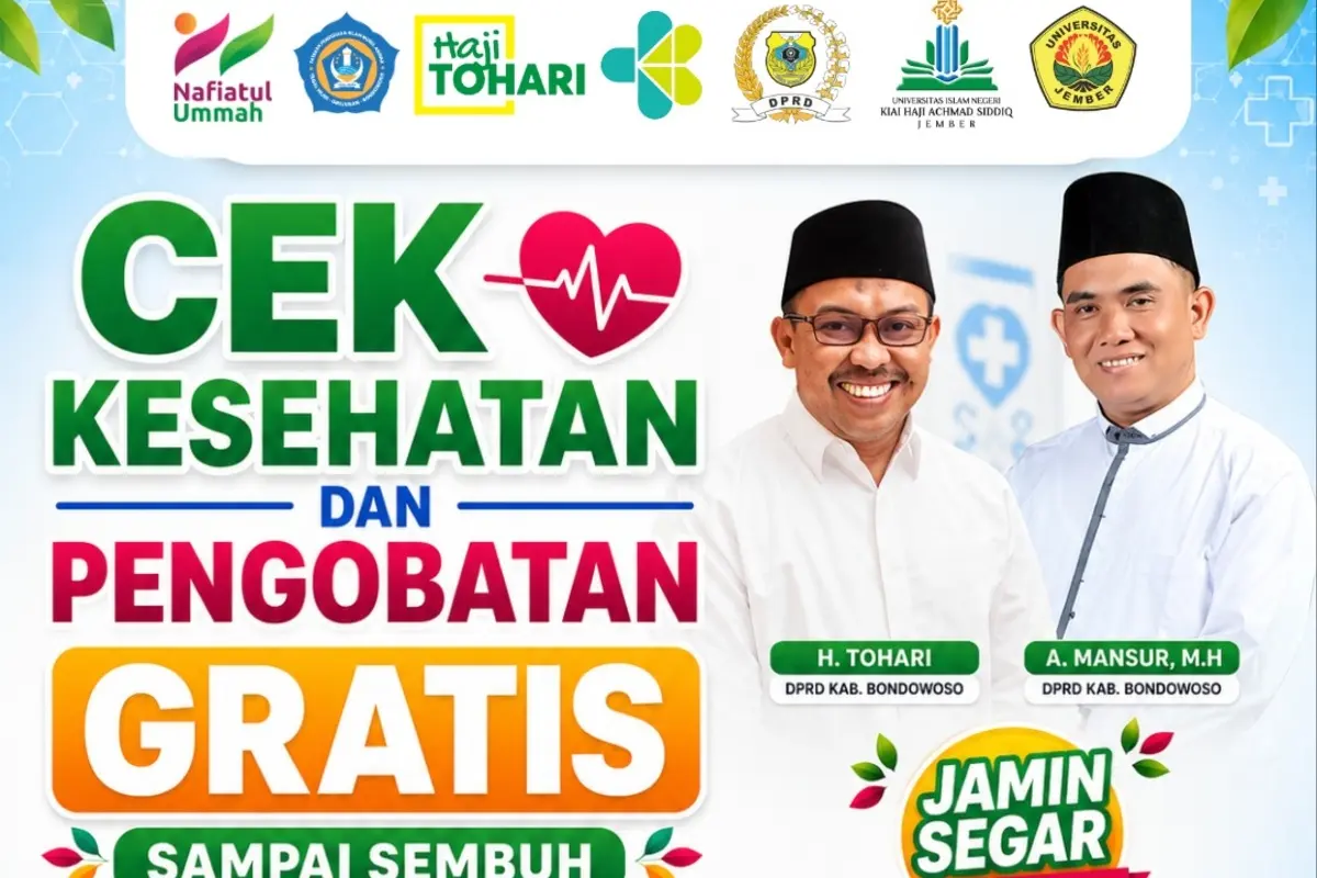 Catat Tanggalnya! Cek Kesehatan dan Pengobatan Gratis di Grujugan Bondowoso
