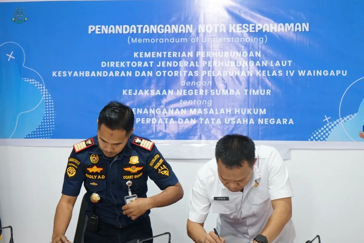 Optimalisasi Tupoksi, KSOP Waingapu Bersama Kejari Sumba Timur Teken MoU