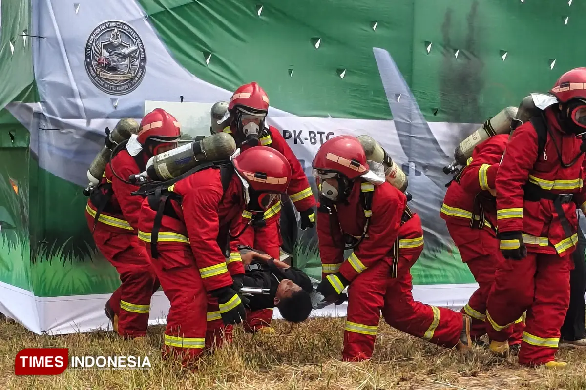 Simulasi Kecelakaan Pesawat Digelar di Bandara Tjilik Riwut Palangka Raya