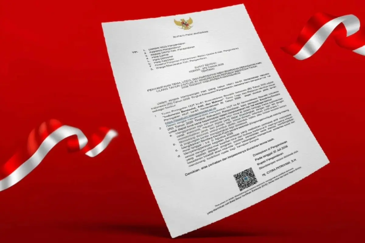 Bupati Pangandaran Terbitkan Surat Edaran HUT ke-81 RI, Ajak Masyarakat Semarakkan Bulan Kemerdekaan