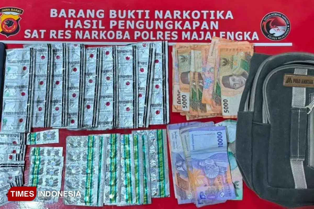 Polres Majalengka Amankan Tiga Orang dan Sita Ratusan Butir Obat Keras