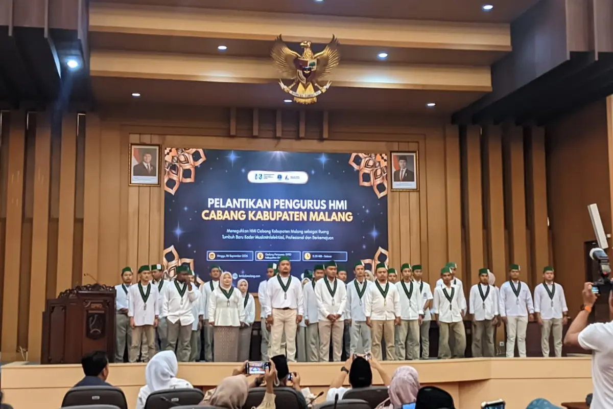 HMI Cabang Kabupaten Malang Resmi Dilantik, Fahmi Aziz Dorong Mahasiswa Ambil Peran dalam Pembangunan SDM